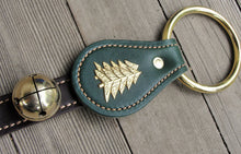 Load image into Gallery viewer, Bells on Leather Strap - Pine Trees