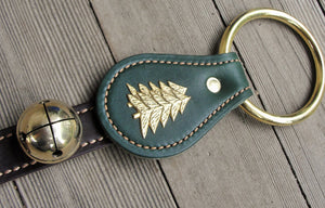 Bells on Leather Strap - Pine Trees