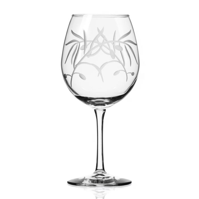 Etched Olive Branch Martini Glasses