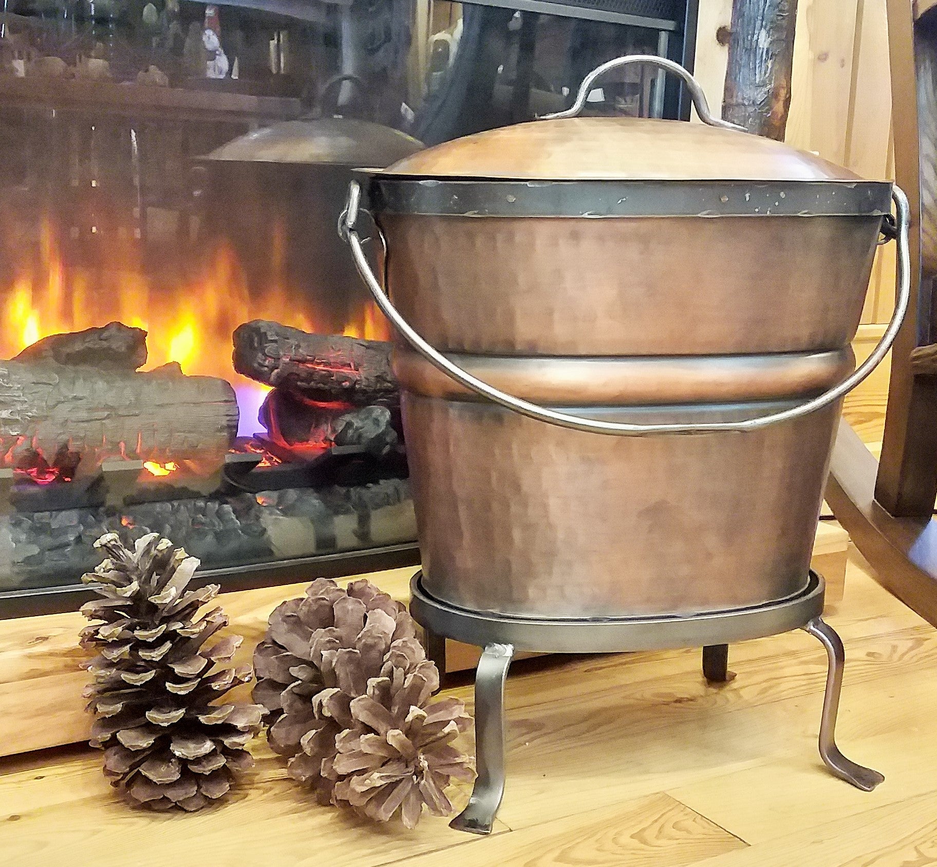Fireplace Ash Bucket with Lid and Stand