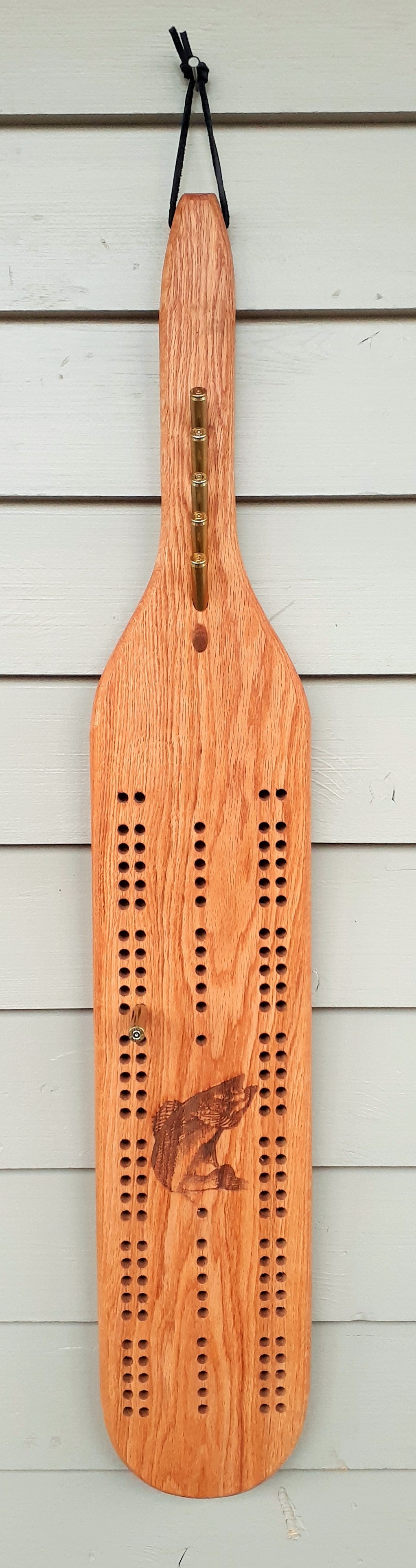 Paddle Cribbage Board - Walleye
