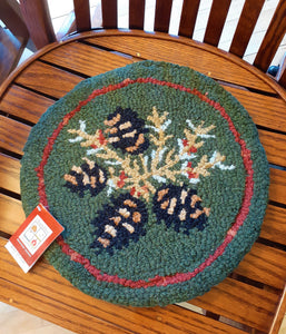 Chair Pad  Green Pinecone