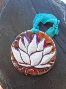 Lotus - Raku Medallion