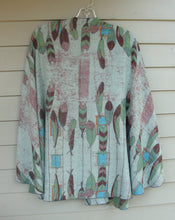 Load image into Gallery viewer, Cashmere Shawl - Reversible - Green Feathers #16