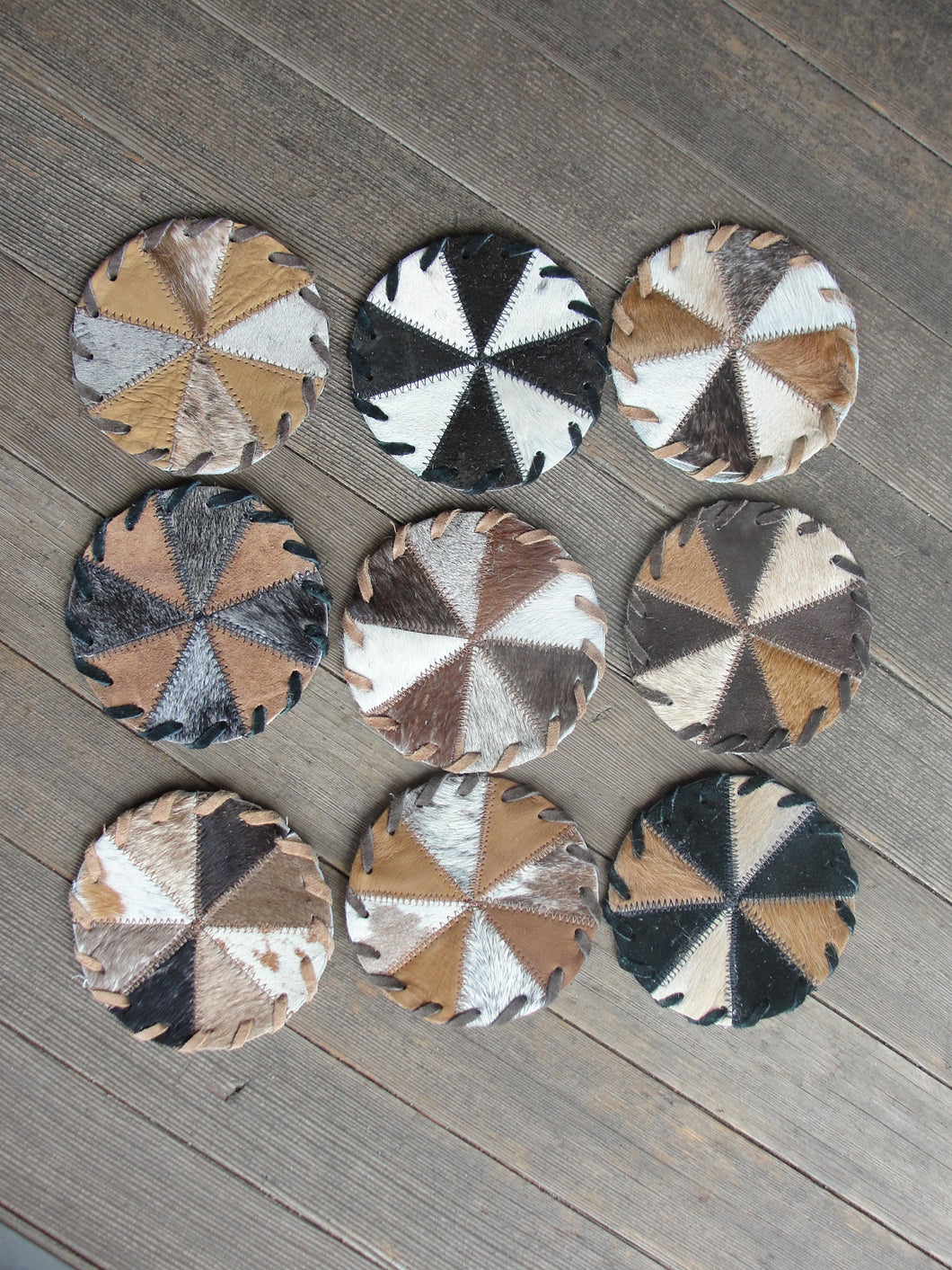 Cowhide Coasters - Round