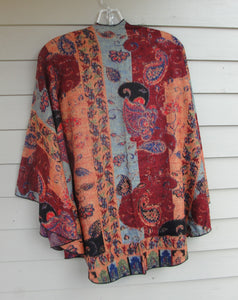 Cashmere Shawl - Reversible - Orange & Red #32
