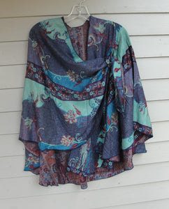 Cashmere Shawl - Reversible - Blue & Purple #30