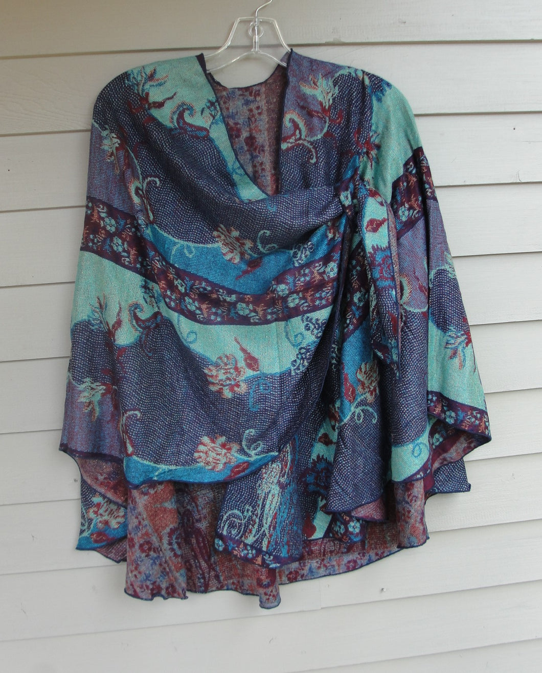 Cashmere Shawl - Reversible - Blue & Purple #30