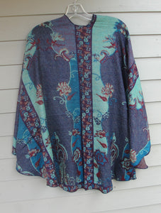 Cashmere Shawl - Reversible - Blue & Purple #30