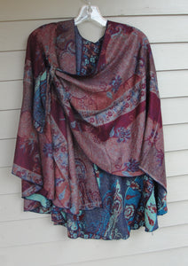Cashmere Shawl - Reversible - Blue & Purple #30