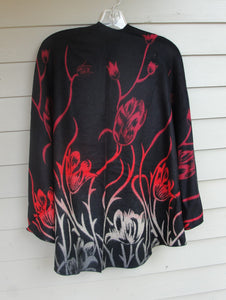 Cashmere Shawl - Reversible - Red, Black & White #39