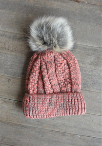 Polish Heavy Knit Beanie with single pompom