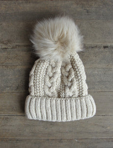 Polish Heavy Knit Beanie with single pompom