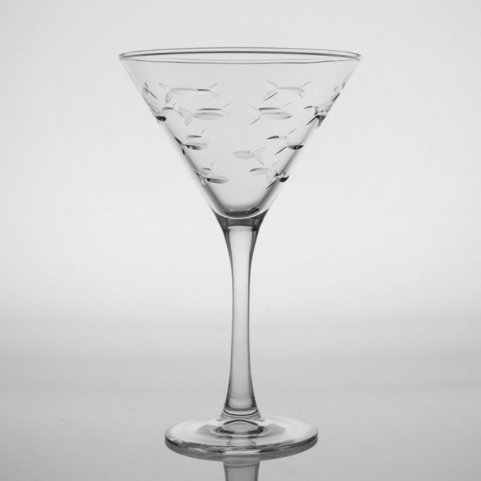 10 oz Martini Glass - School of Fish