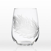 Load image into Gallery viewer, 17 oz Stemless Wine Glass - Peacock Feather